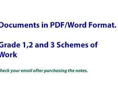 2019 Grade 1 Schemes Of Work