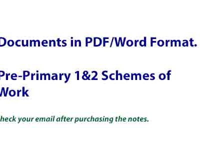 2019-Pre Schemes-Of-Work