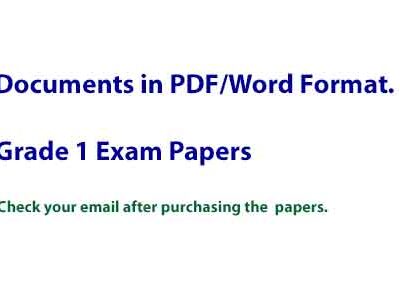 2020 Grade One (1) Papers