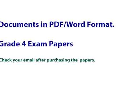 2020 Grade Four (4) Papers
