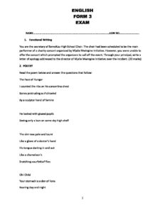 Form Three Questions Form Three English Set 1 QS | Enhanced Education Group