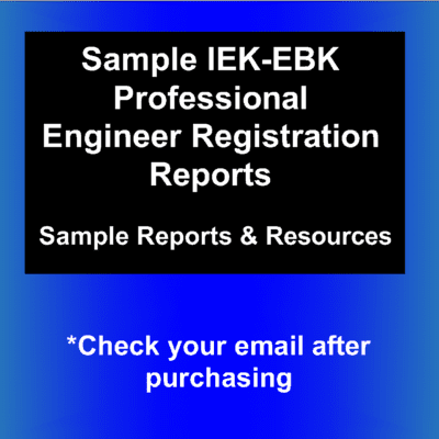 EBK-IEK Sample Professional Engineer Registration Reports-Civil/Structural