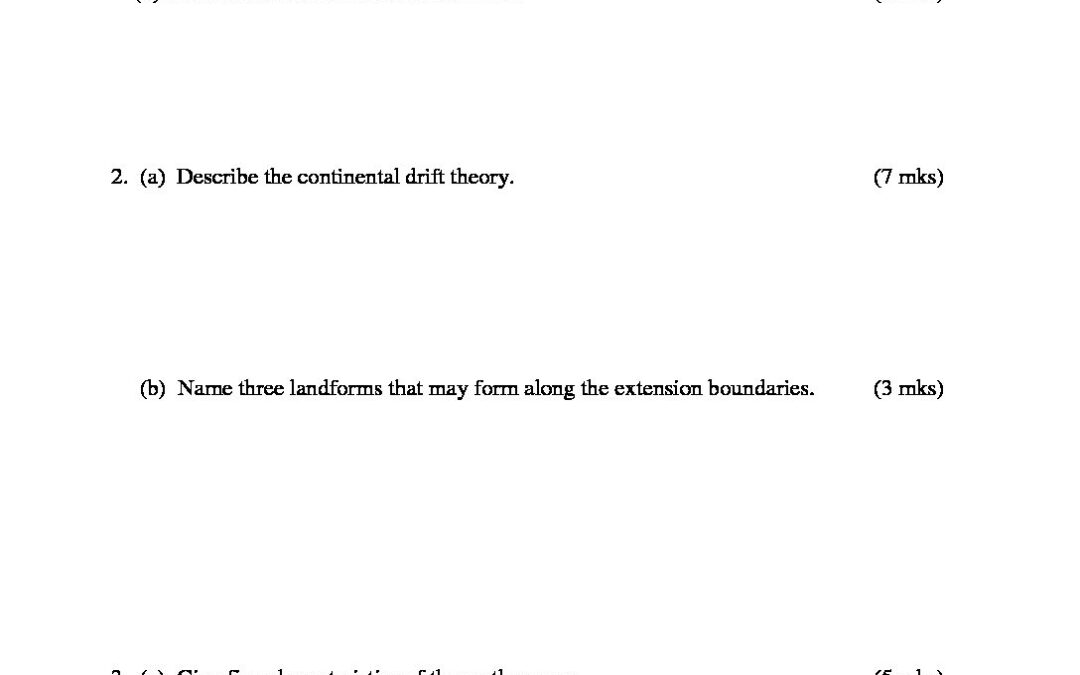 Form Two Map Questions Form Two Geography Set 1 QS | Enhanced Education Group